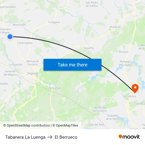 Tabanera La Luenga to El Berrueco map