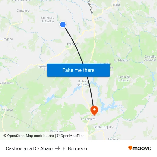 Castroserna De Abajo to El Berrueco map