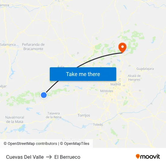 Cuevas Del Valle to El Berrueco map