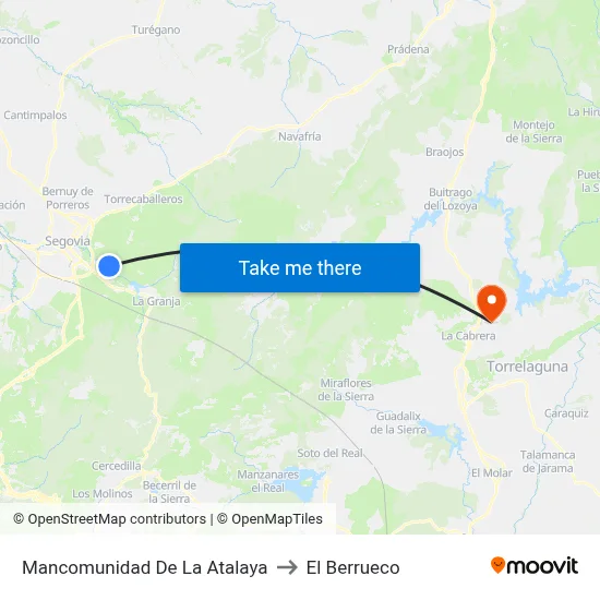 Mancomunidad De La Atalaya to El Berrueco map