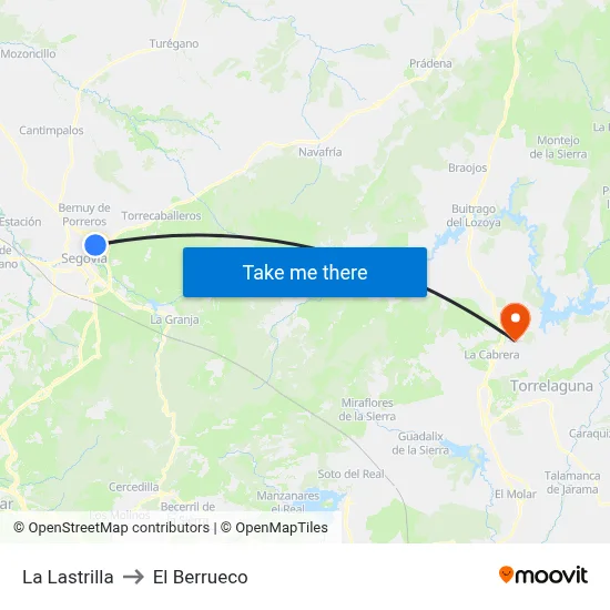 La Lastrilla to El Berrueco map