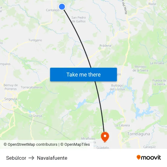 Sebúlcor to Navalafuente map