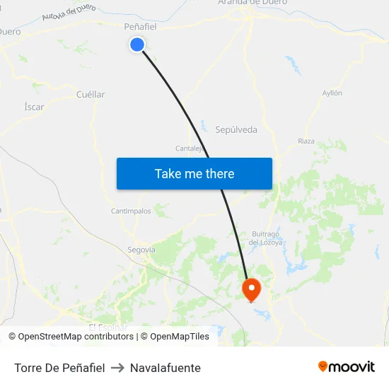 Torre De Peñafiel to Navalafuente map