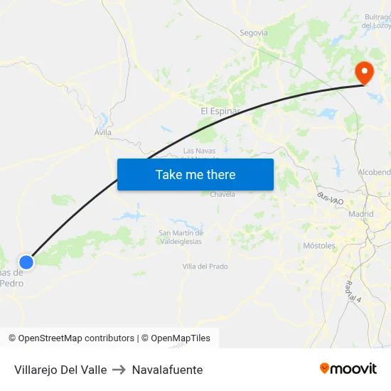 Villarejo Del Valle to Navalafuente map