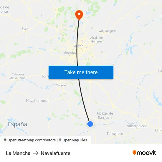 La Mancha to Navalafuente map