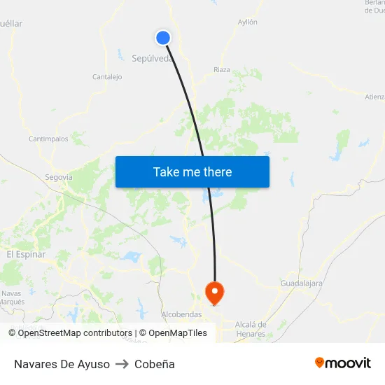 Navares De Ayuso to Cobeña map