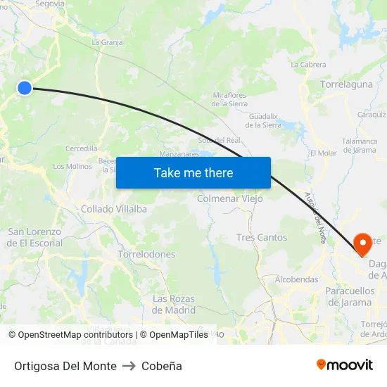 Ortigosa Del Monte to Cobeña map