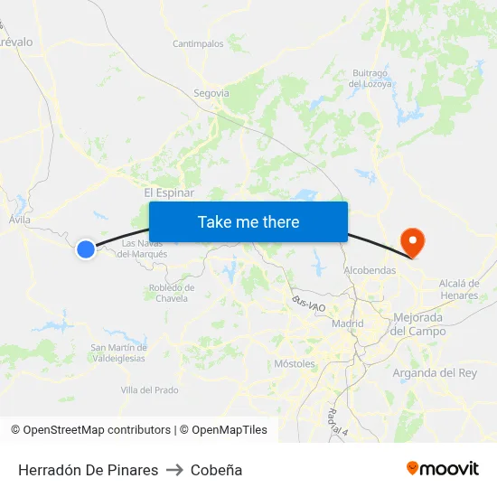 Herradón De Pinares to Cobeña map