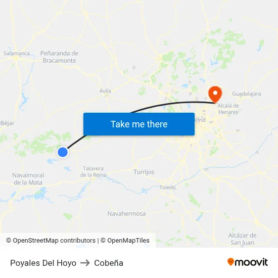Poyales Del Hoyo to Cobeña map