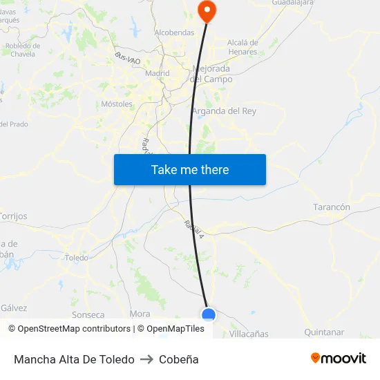 Mancha Alta De Toledo to Cobeña map