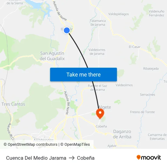 Cuenca Del Medio Jarama to Cobeña map