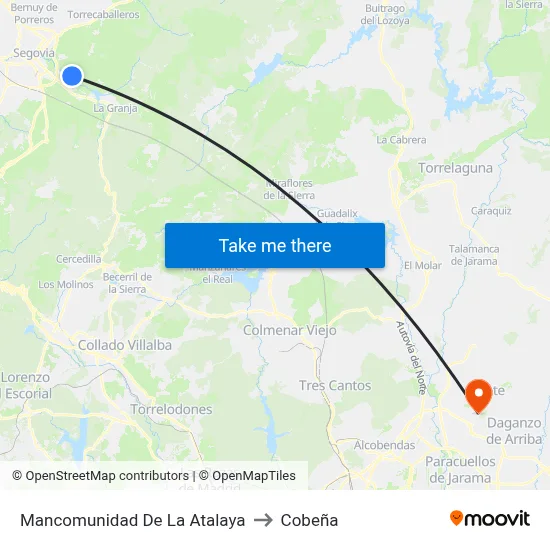 Mancomunidad De La Atalaya to Cobeña map