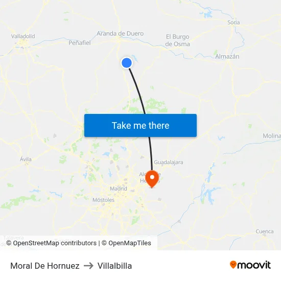 Moral De Hornuez to Villalbilla map