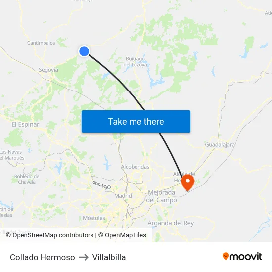 Collado Hermoso to Villalbilla map