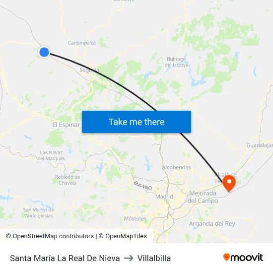 Santa María La Real De Nieva to Villalbilla map