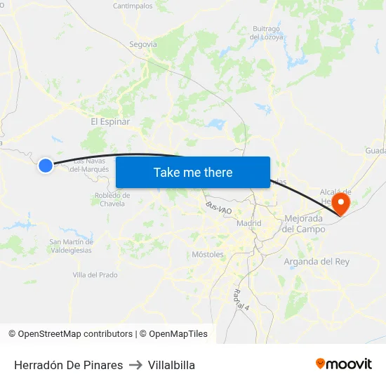 Herradón De Pinares to Villalbilla map
