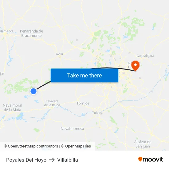 Poyales Del Hoyo to Villalbilla map