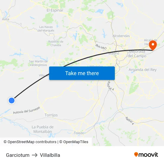 Garciotum to Villalbilla map