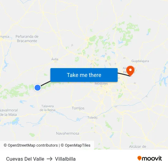 Cuevas Del Valle to Villalbilla map