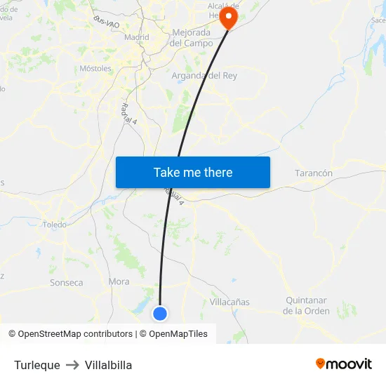 Turleque to Villalbilla map