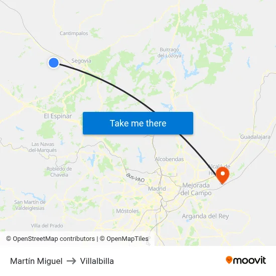 Martín Miguel to Villalbilla map