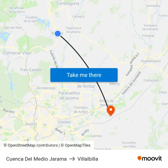 Cuenca Del Medio Jarama to Villalbilla map