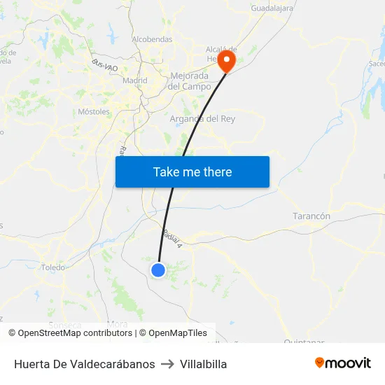 Huerta De Valdecarábanos to Villalbilla map