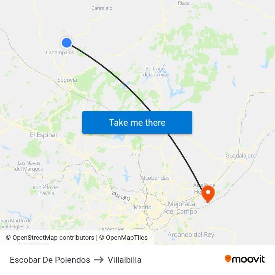 Escobar De Polendos to Villalbilla map
