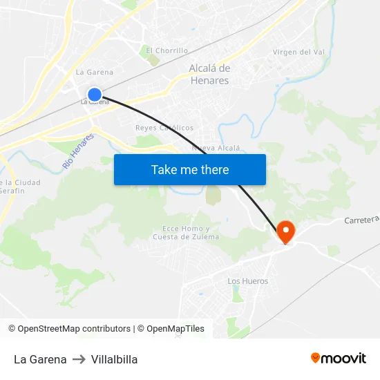 La Garena to Villalbilla map