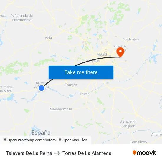 Talavera De La Reina to Torres De La Alameda map