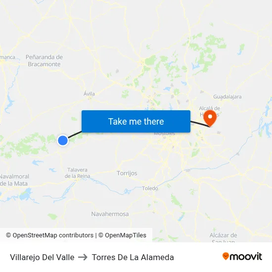 Villarejo Del Valle to Torres De La Alameda map