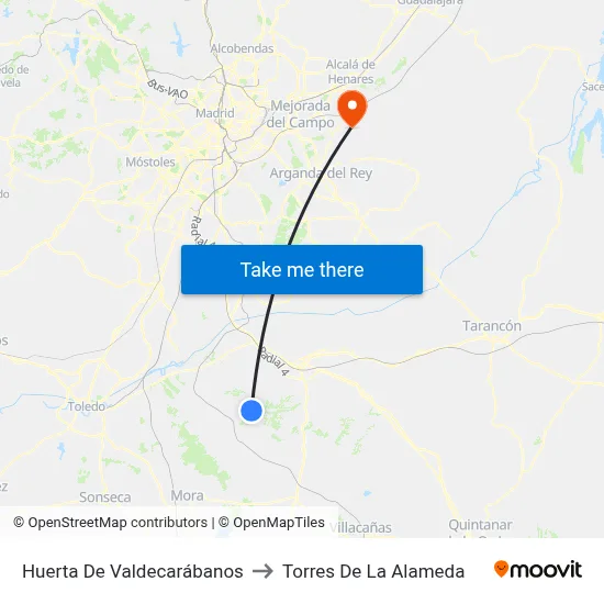 Huerta De Valdecarábanos to Torres De La Alameda map