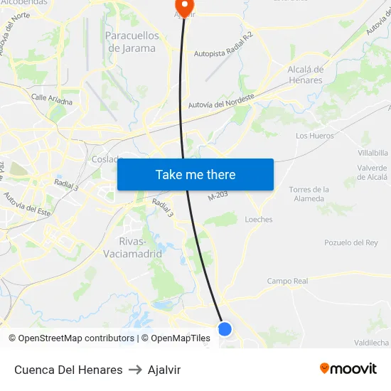 Cuenca Del Henares to Ajalvir map