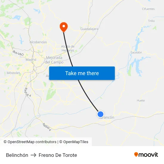 Belinchón to Fresno De Torote map