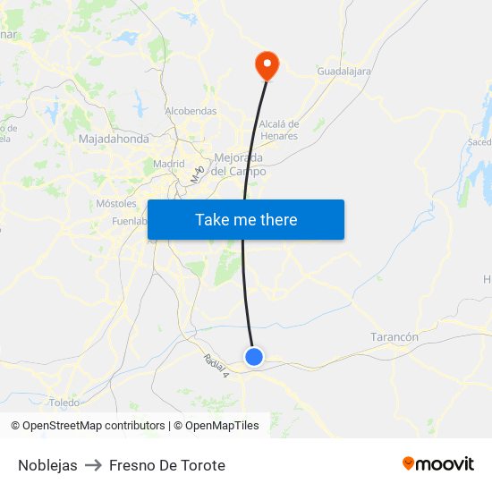 Noblejas to Fresno De Torote map