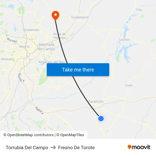 Torrubia Del Campo to Fresno De Torote map