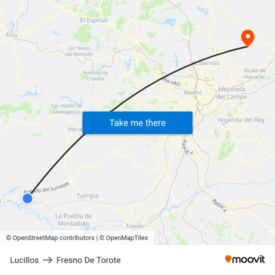 Lucillos to Fresno De Torote map