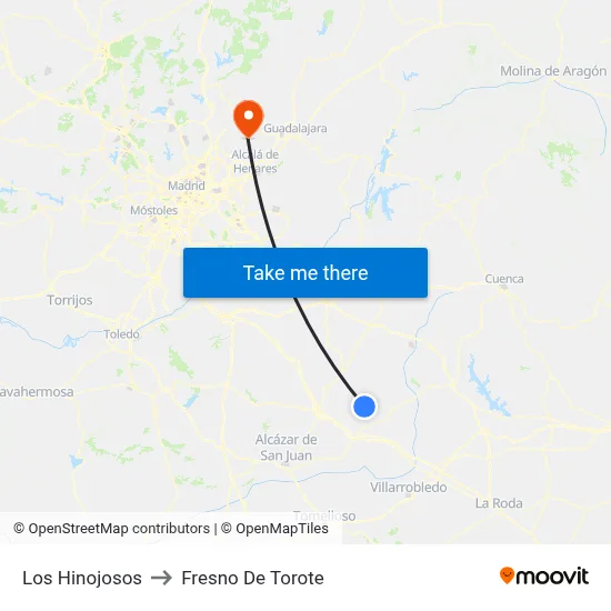 Los Hinojosos to Fresno De Torote map