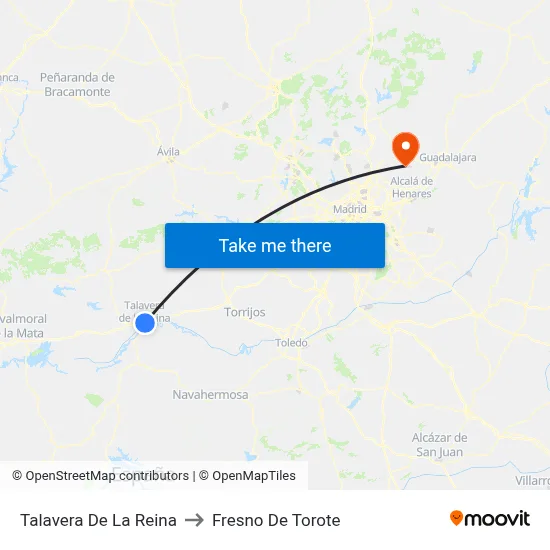 Talavera De La Reina to Fresno De Torote map