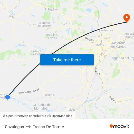 Cazalegas to Fresno De Torote map
