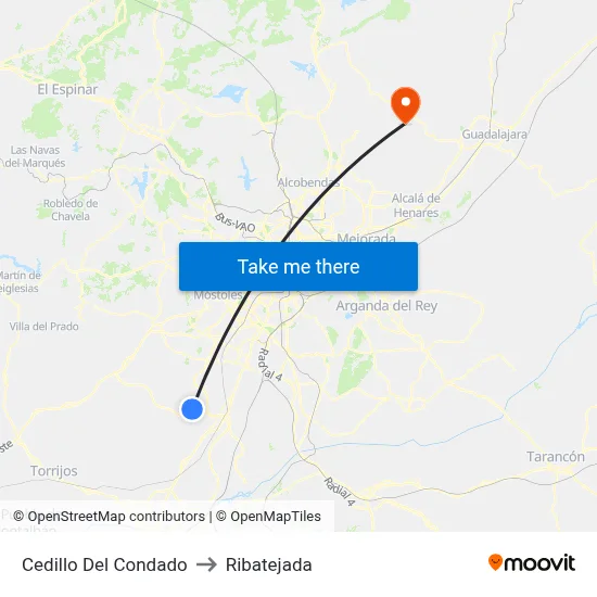 Cedillo Del Condado to Ribatejada map