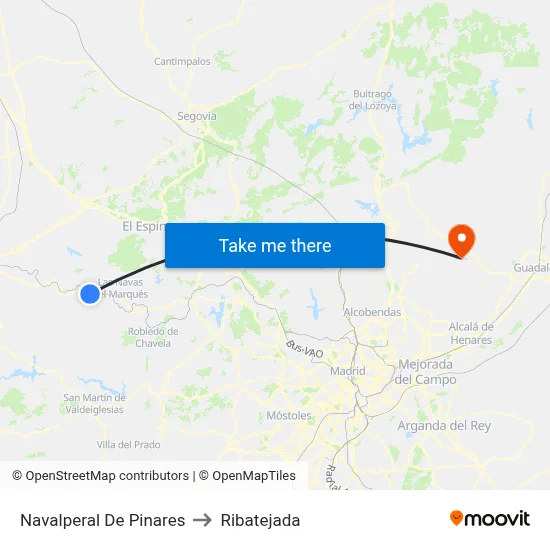Navalperal De Pinares to Ribatejada map