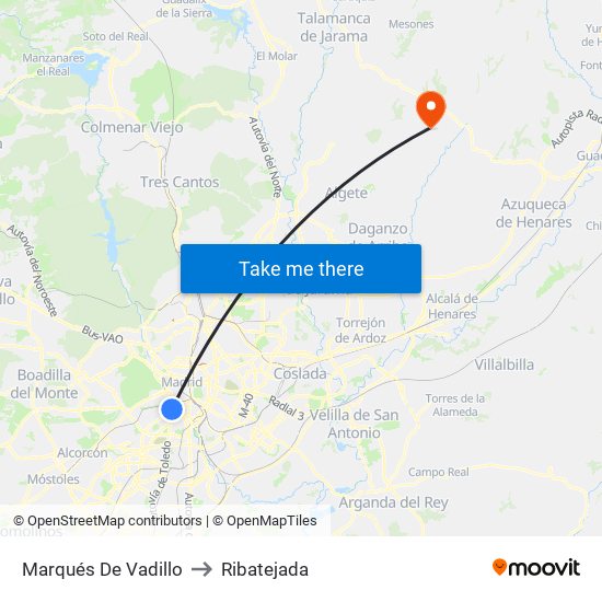 Marqués De Vadillo to Ribatejada map