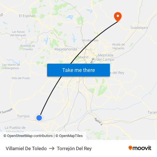 Villamiel De Toledo to Torrejón Del Rey map