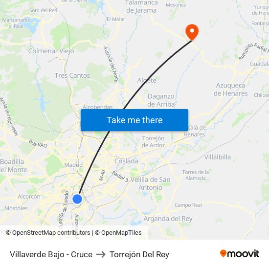 Villaverde Bajo - Cruce to Torrejón Del Rey map