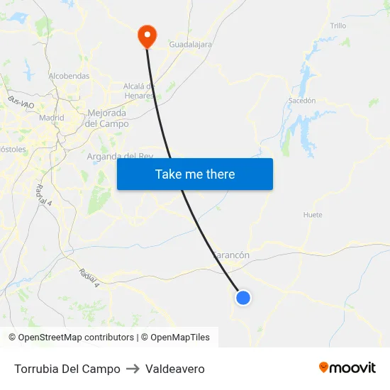 Torrubia Del Campo to Valdeavero map