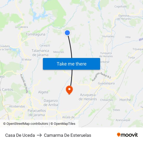 Casa De Uceda to Camarma De Esteruelas map