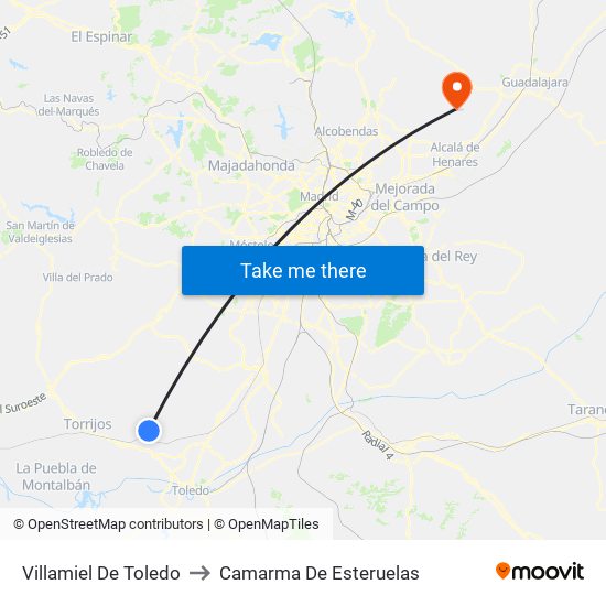 Villamiel De Toledo to Camarma De Esteruelas map