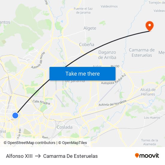 Alfonso XIII to Camarma De Esteruelas map