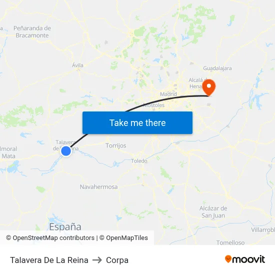 Talavera De La Reina to Corpa map